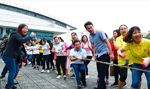 Ngày hội Văn hóa thể thao năm 2021 của đoàn viên, người lao động quận Long Biên. Ảnh: CĐQ