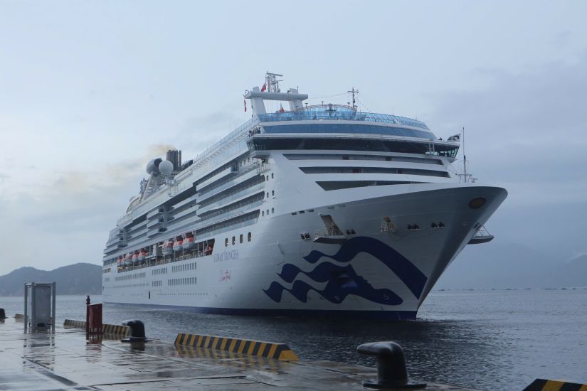 Coral Princess is the first cruise ship to arrive at Cam Ranh International Port this year. Photo: Vinh Nguyen