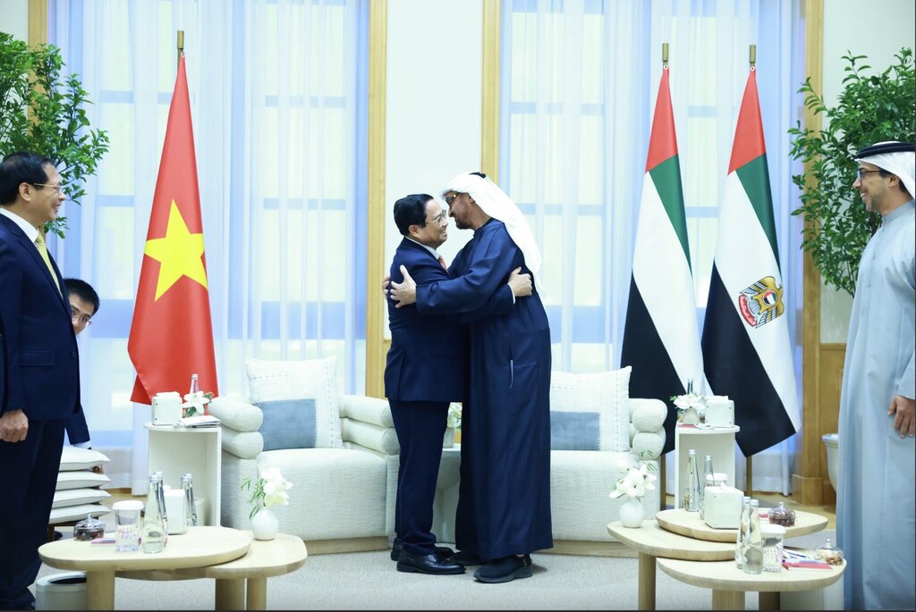 Prime Minister Pham Minh Chinh and UAE President Sheikh Mohammed bin Zayed Al Nahyan. Photo: VGP