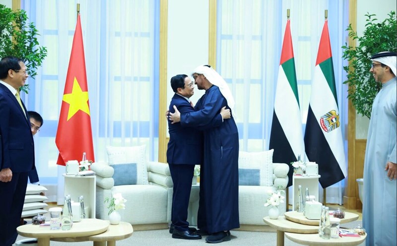 Prime Minister Pham Minh Chinh and UAE President Sheikh Mohammed bin Zayed Al Nahyan. Photo: VGP