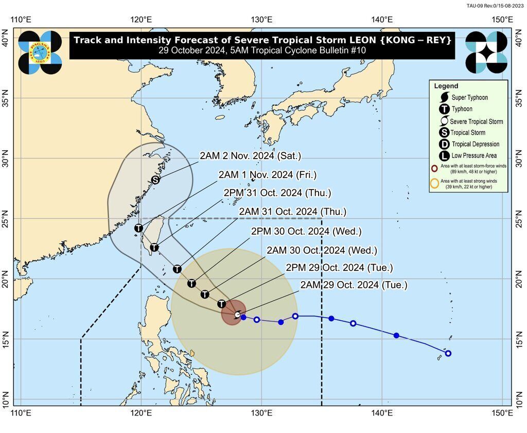 Du bao duong di bao Kong-rey - con bao moi sau bao Tra Mi. Anh: PAGASA