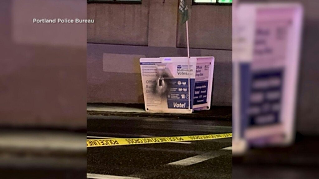 US election ballot boxes were set on fire, causing many ballots to burn. Photo: AFP