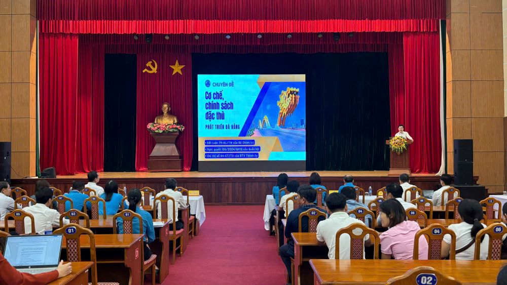 Officials and members of Da Nang Youth Union attend a conference on urban government organization. Photo: Tran Thi