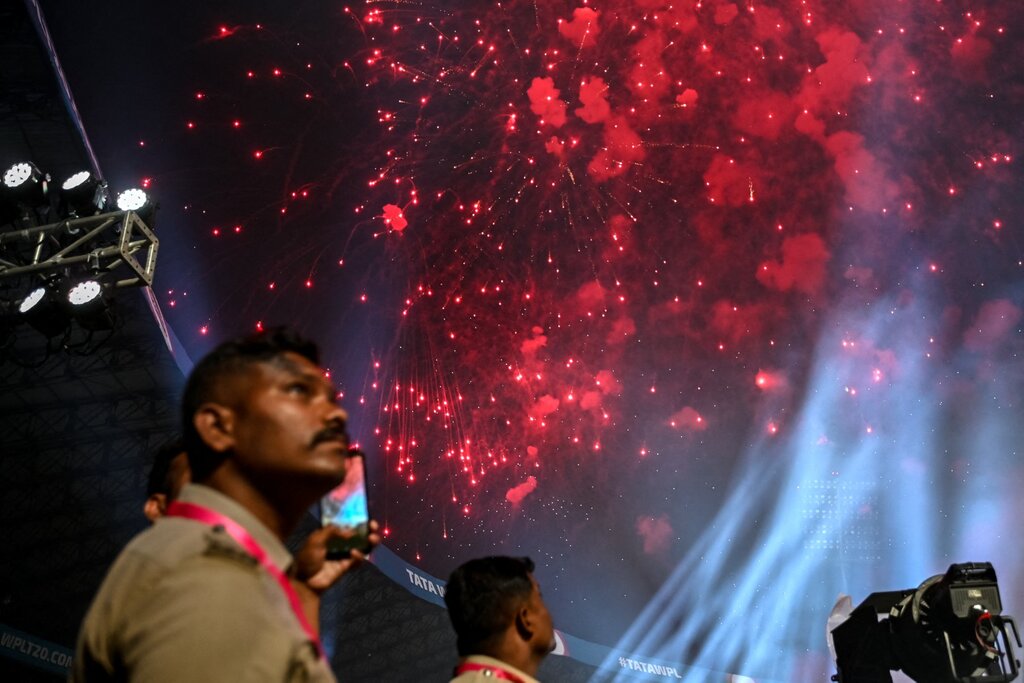 A fireworks display in India. Photo AFP