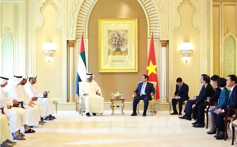 Prime Minister Pham Minh Chinh received Mr. Saltan Bin Ahmed Al Jaber - Minister of Industry and High Technology, CEO of Abu Dhabi National Oil Corporation of the UAE (ADNOC). Photo: VNA