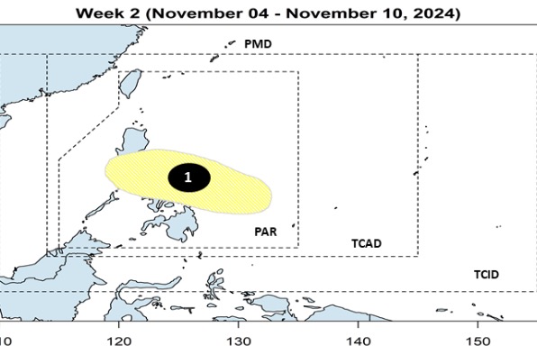 Dự báo áp thấp mới xuất hiện ở Philippines ngay sau bão Kong-rey. Ảnh: PAGASA