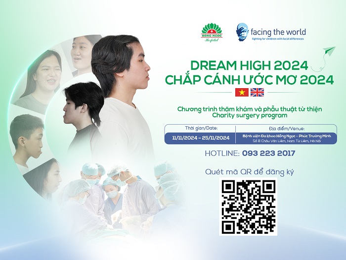 Chuong trinh “Chap canh uoc mo 2024” duoc Benh vien Da khoa Hong Ngoc cung to chuc Facing The World (Anh quoc) phoi hop thuc hien. Anh: BV Hong Ngoc 