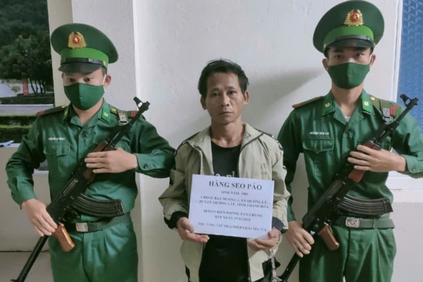 Subject Hang Seo Pao was arrested for drug possession. Photo: Border Guard