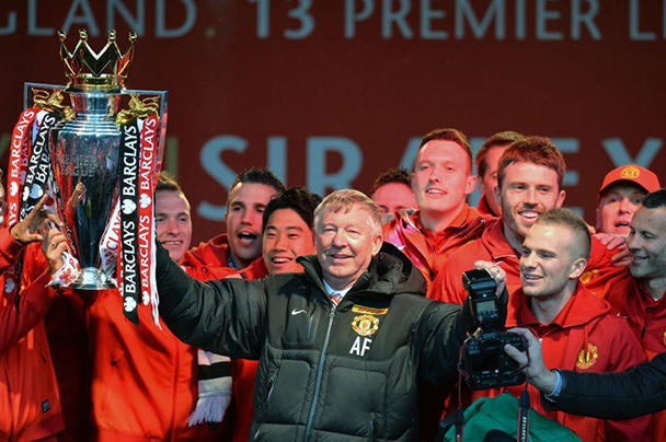 Man United da danh mat hinh anh ung cu vien cho chuc vo dich Premier League ke tu khi Sir Alex nghi huu. Anh: AFP