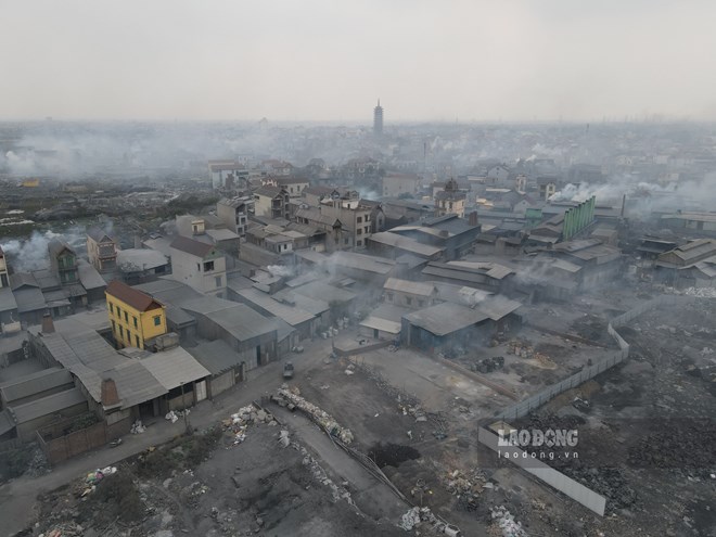 Hình ảnh ô nhiễm ở làng Mẫn Xá (Yên Phong, Bắc Ninh). Ảnh: Vân Trường