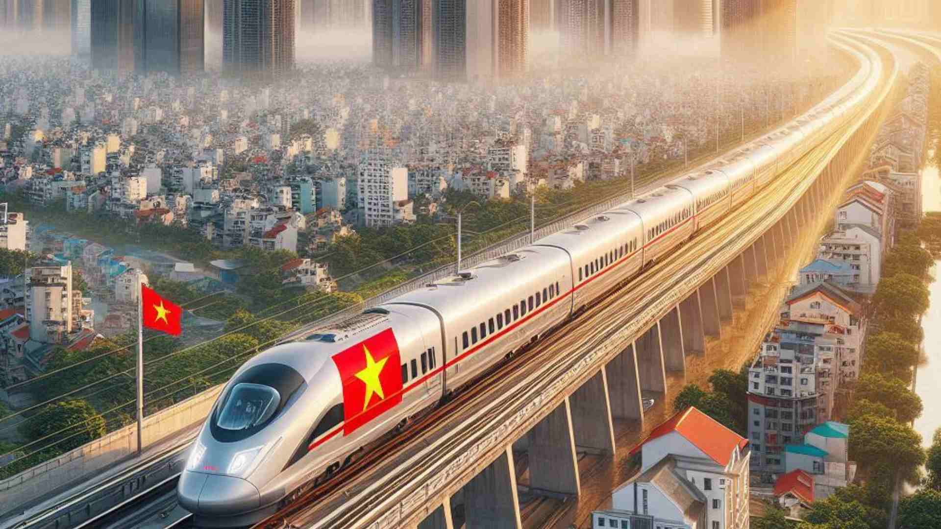 Đường sắt cao tốc Bắc - Nam là xu hướng của tương lai. Ảnh do AI vẽ. Thực hiện: Ngọc Diệp