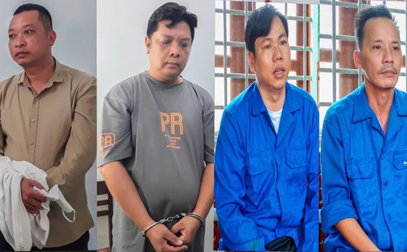 Four suspects arrested for bribery of nearly 2 billion VND. Photo: Provided by the police