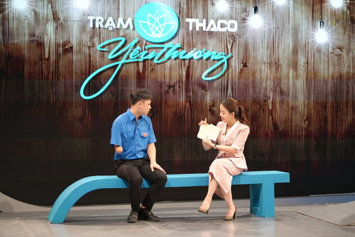 Chàng trai khuyết tật Nguyễn Phúc Đức là khách mời của chương trình "Trạm yêu thương". Ảnh: VTV