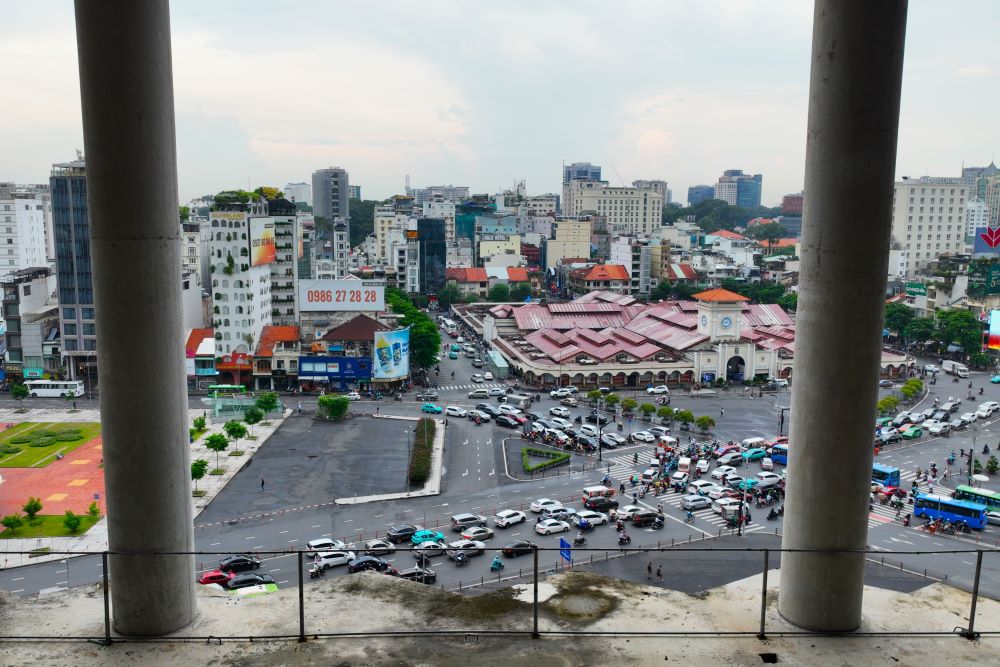 Góc nhìn từ dự án hướng về chợ Bến Thành (Quận 1). Ảnh: Anh Tú