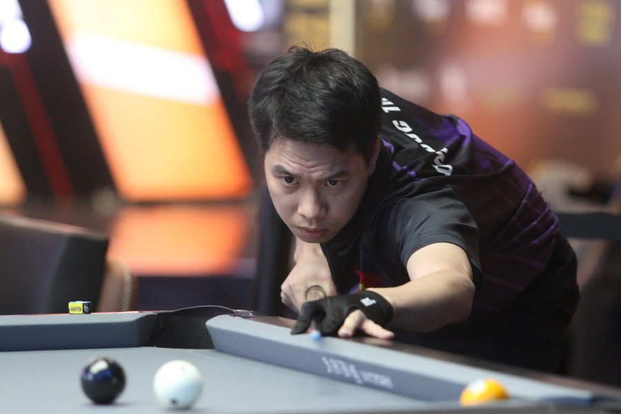 Lường Đức Thiện là cơ thủ Việt Nam đầu tiên giành vé vào tứ kết Peri 9-Ball Open 2024. Ảnh: BTC