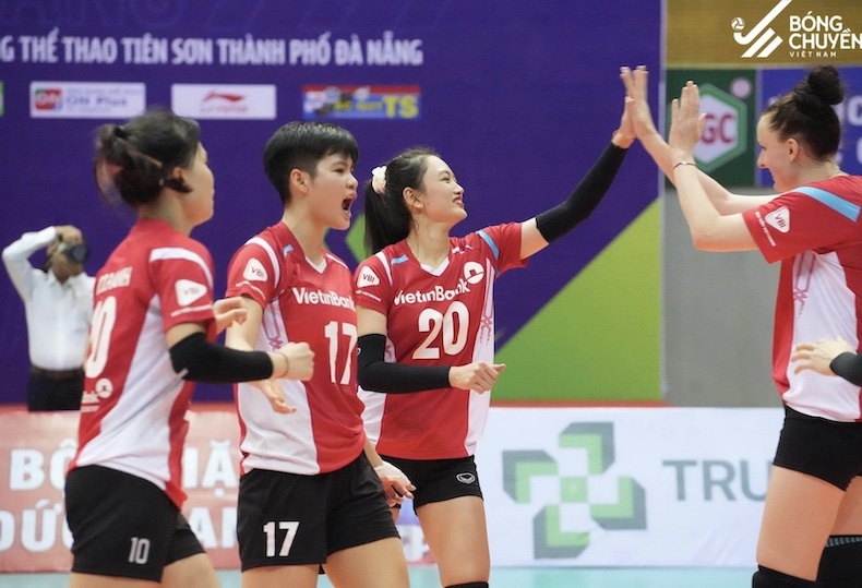 Vietinbank Club needs to improve its ranking in the second phase of the 2024 national volleyball tournament. Photo: Vietnam Volleyball