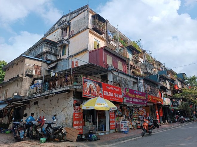 A corner of Thanh Cong apartment building (Ba Dinh district, Hanoi). Photo: Thu Giang