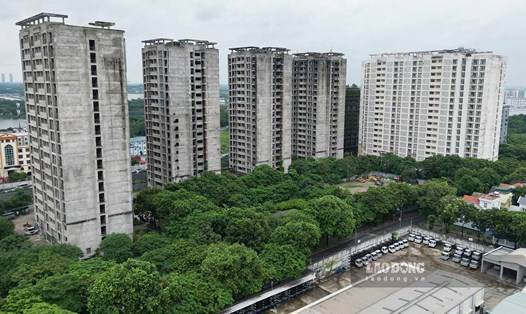 Dự án đầu tư xây dựng Khu nhà ở cho học sinh, sinh viên tại Khu đô thị Pháp Vân - Tứ Hiệp (phường Hoàng Liệt, quận Hoàng Mai, Hà Nội). Ảnh: Ngọc Thùy