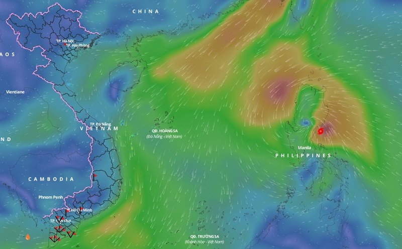 Updated location of super typhoon Man-yi at 3:00 p.m. on November 17. Photo: Vietnam Disaster Monitoring System