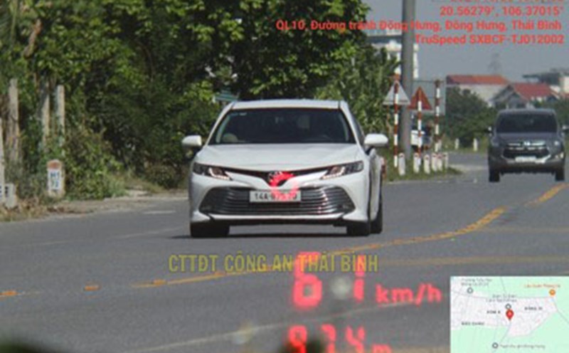 Vehicles were fined in Thai Binh. Photo: Thai Binh Provincial Police