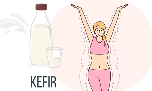 Kefir là đồ uống giàu protein giúp giảm cân hiệu quả. Đồ họa: Thanh Thanh