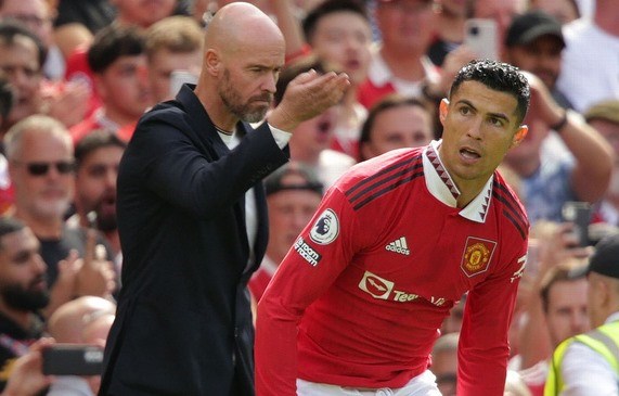 Ten Hag tung co mau thuan voi Ronaldo.  Anh: EPL