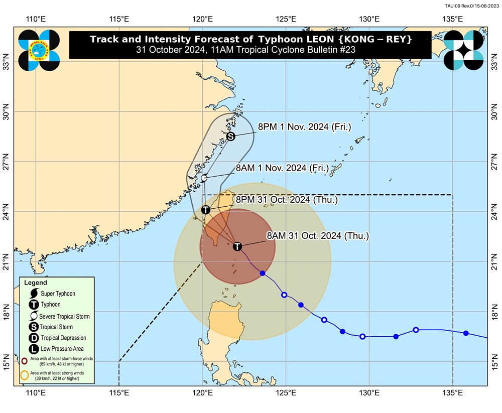 Bao Kong-rey suy yeu thanh cuong phong. Anh: PAGASA