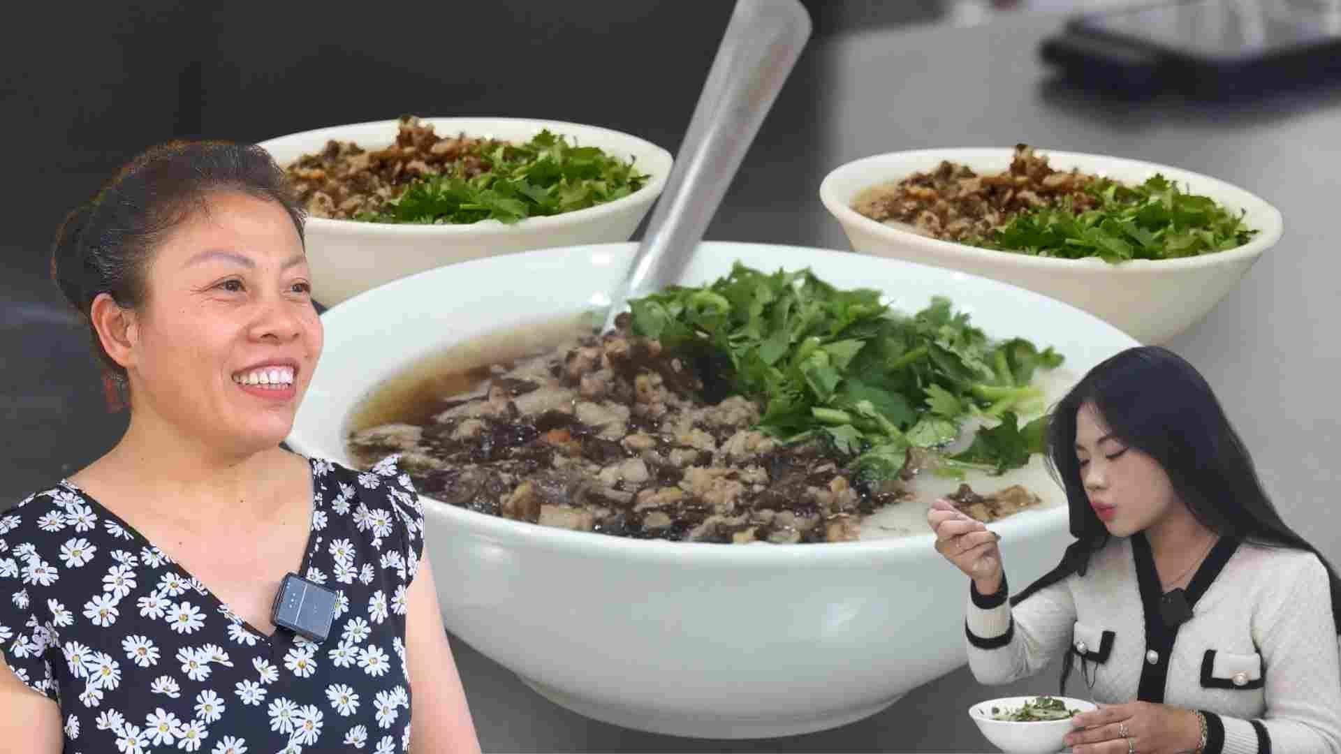 The weather turned cold, diners lined up to eat banh duc
