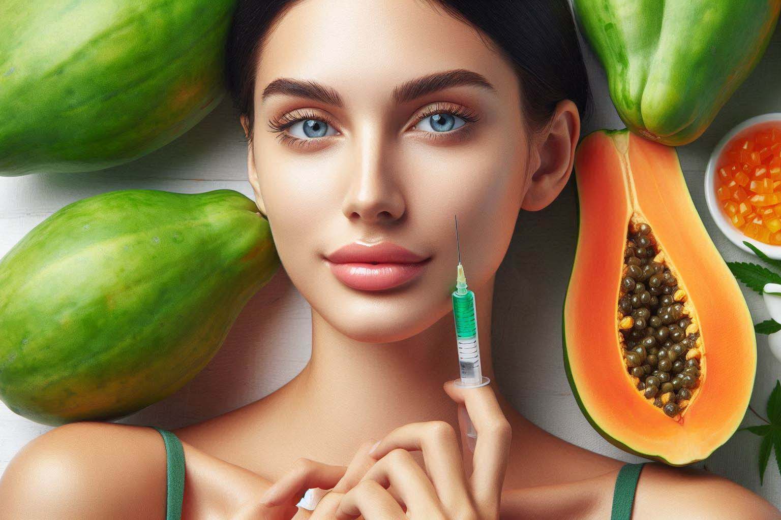 Green papaya and botox both have benefits for the skin. Photo AI: Ngoc Thuy