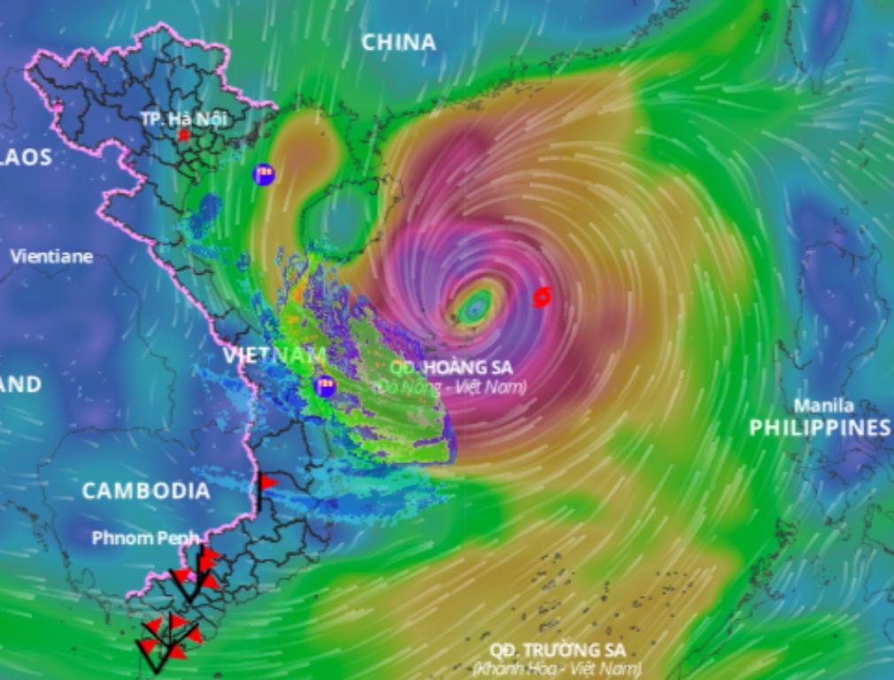Image of storm Trami on October 26. Photo: Vietnam Disaster Monitoring System