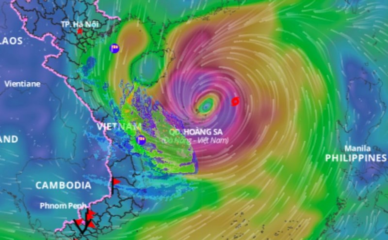 Image of storm Trami on October 26. Photo: Vietnam Disaster Monitoring System