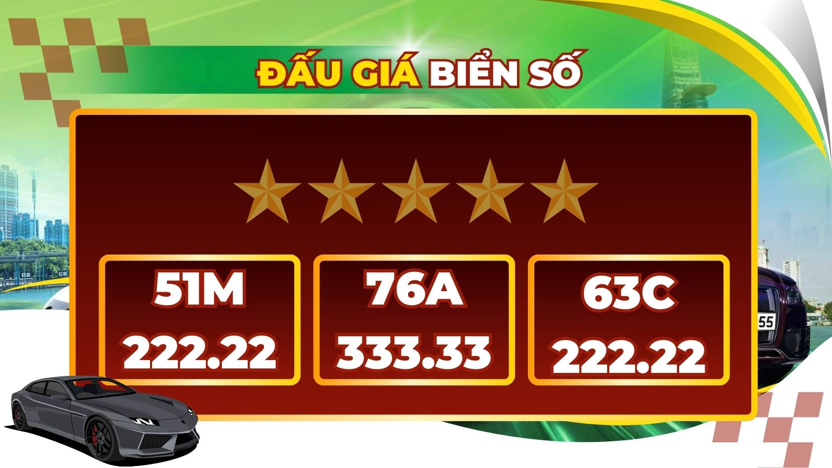 Rain of five-digit license plates worth billions in auction 8-9.10