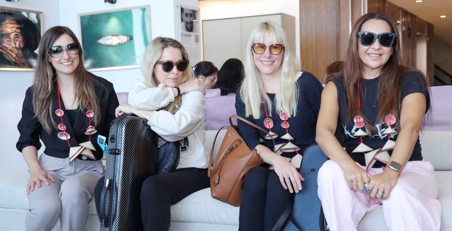 The Bond band arrived in Hanoi to prepare for the show. Photo: Organizers