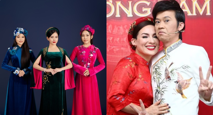 Phi Nhung's three adopted daughters held a live show with Hoai Linh's participation. Photo: NSCC.