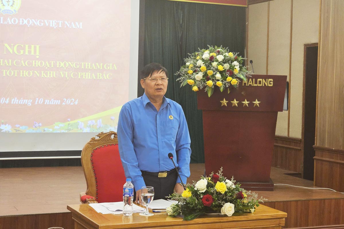 Vice President of the Vietnam General Confederation of Labor - Mr. Phan Van Anh - chaired the conference to survey 15 years of implementing activities participating in the "Better Jobs" Program. Photo: Doan Hung