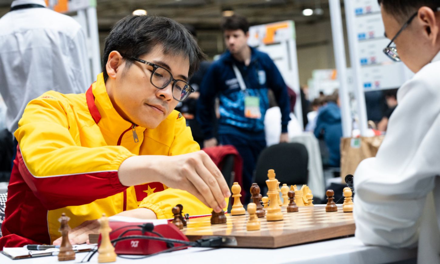 Chess player Le Tuan Minh of the Vietnamese chess team. Photo: FIDE