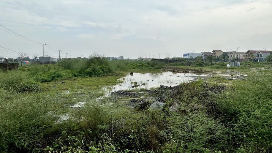 Dự án nhà ở xã hội cho người thu nhập thấp tại phường Ninh Phong (thành phố Ninh Bình) dự kiến, hoàn thành và đưa vào sử dụng từ năm 2023, nhưng đến nay vẫn chỉ là bãi đất trống. Ảnh: Nguyễn Trường