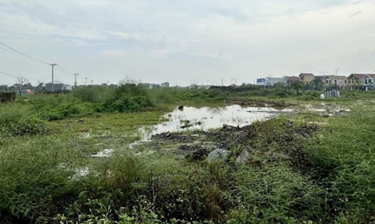 Dự án nhà ở xã hội cho người thu nhập thấp tại phường Ninh Phong (thành phố Ninh Bình) dự kiến, hoàn thành và đưa vào sử dụng từ năm 2023, nhưng đến nay vẫn chỉ là bãi đất trống. Ảnh: Nguyễn Trường