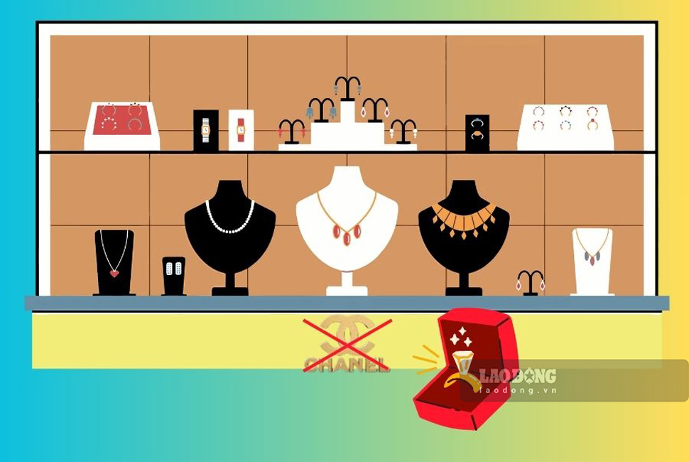 Hai cơ sở bày bán vàng giả nhãn hiệu Chanel ở Bình Định bị xử phạt 180 triệu đồng. Đồ họa: Phương Thảo