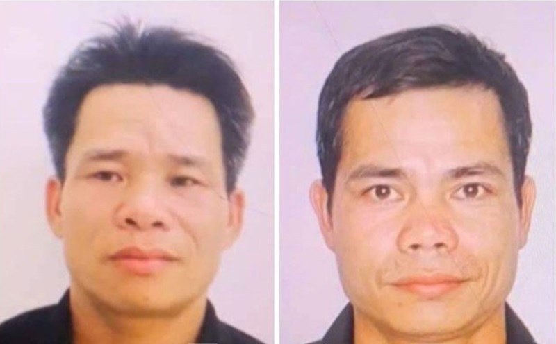 Đối tượng Đông (bên trái) và Hùng (bên phải). Ảnh: Công an Yên Bái.