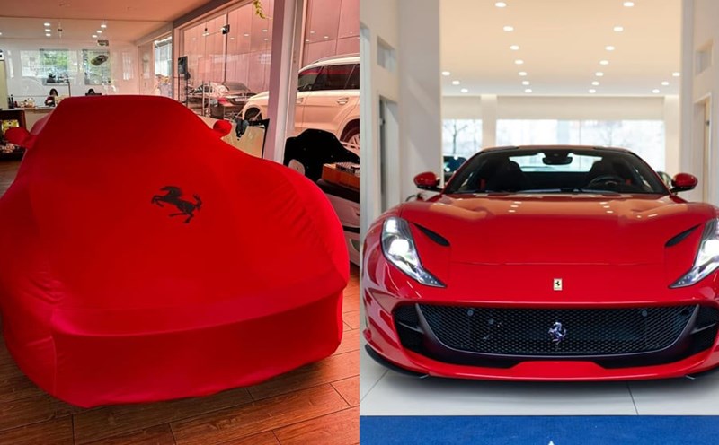 The Ferrari 812 GTS supercar appeared in a garage in Ho Chi Minh City. Photo: Kyle Nguyen