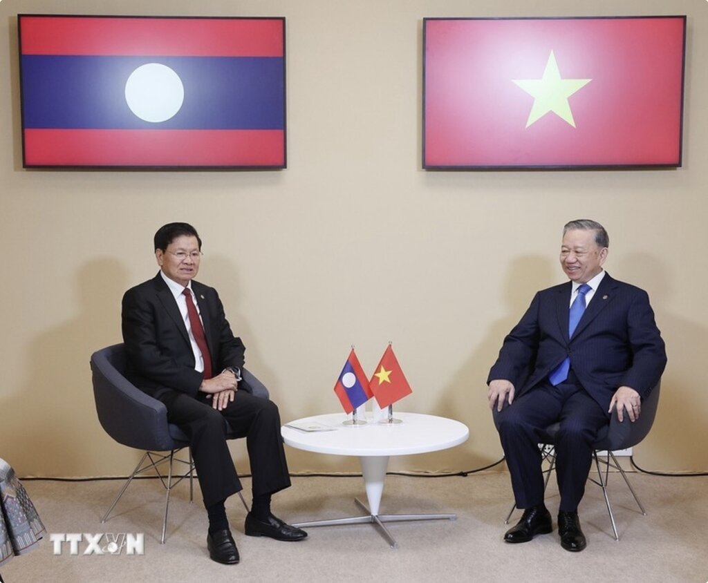 Tổng Bí thư, Chủ tịch nước Tô Lâm và Tổng Bí thư, Chủ tịch nước Lào Thongloun Sisoulith. Ảnh: TTXVN 