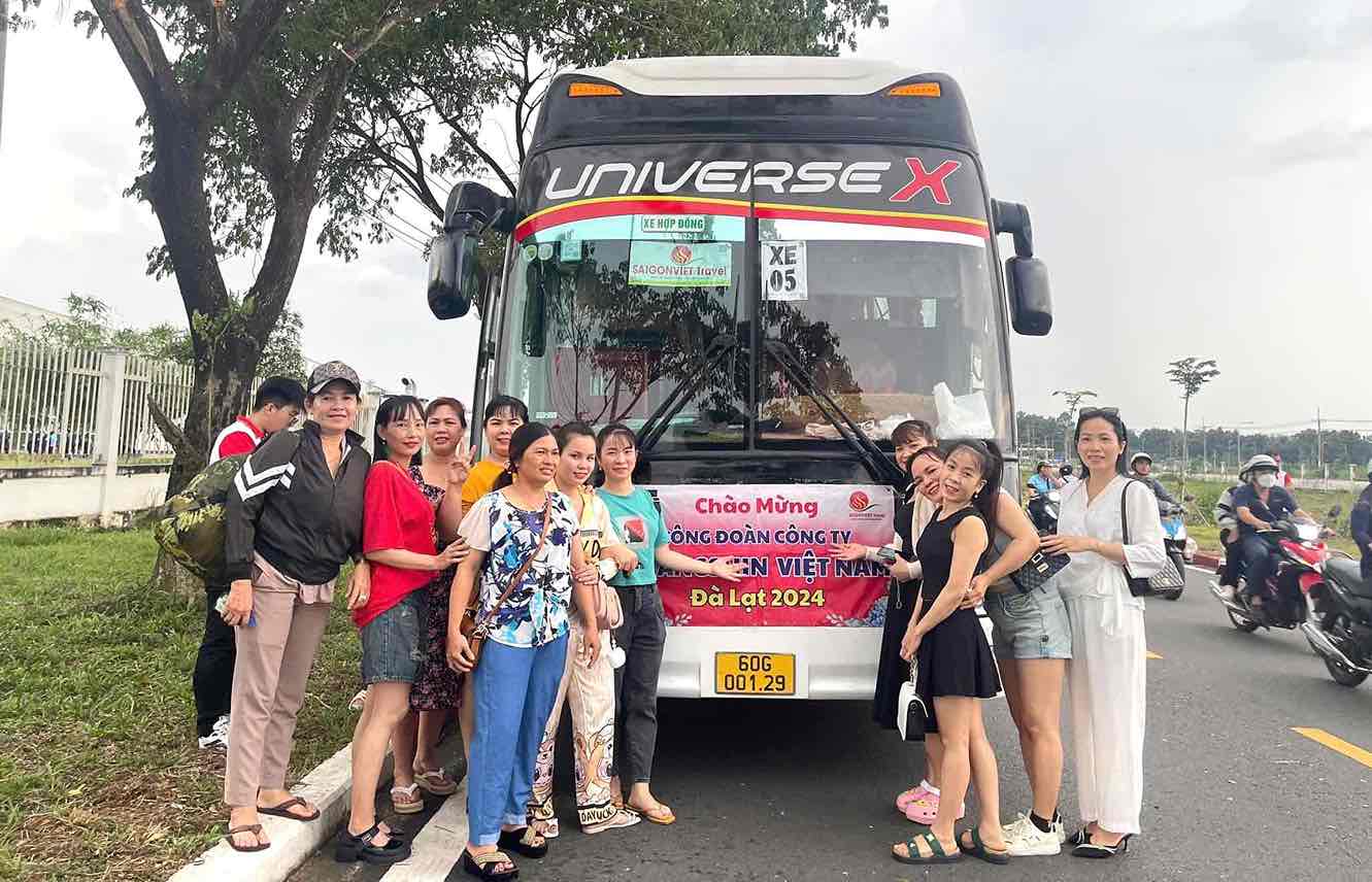 Workers travel to Da Lat. Photo: Trade Union of Chang Shin Vietnam Co., Ltd.
