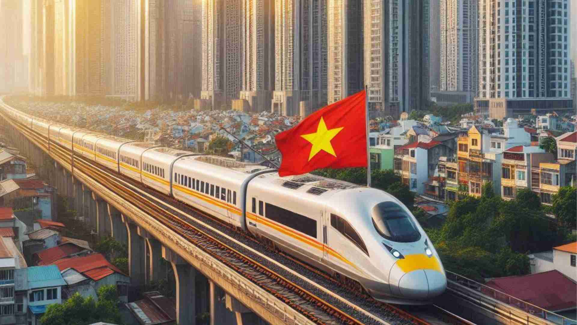 Tàu đường sắt cao tốc Bắc - Nam. Ảnh minh họa do AI tạo. Thực hiện: Ngọc Diệp