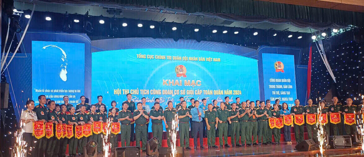 Hội thi Chủ tịch Công đoàn cơ sở giỏi cấp toàn quân 2024 khai mạc sáng 7.10. Ảnh: Quốc Vinh