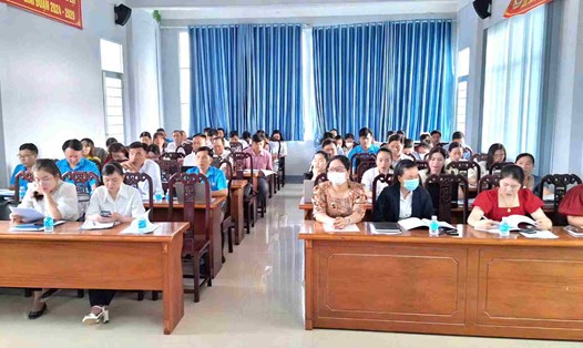 Học viên là cán bộ Công đoàn tham gia lớp tập huấn. Ảnh: LĐLĐ huyện U Minh Thượng