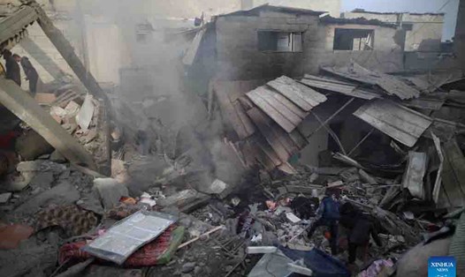 Chiến tranh ở Gaza tàn phá nhà cửa của người dân. Ảnh: Xinhua