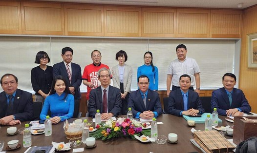 Đoàn đại biểu cấp cao Tổng LĐLĐVN hội đàm với Liên hiệp toàn quốc các công đoàn Nhật Bản. Ảnh: Ban Đối ngoại