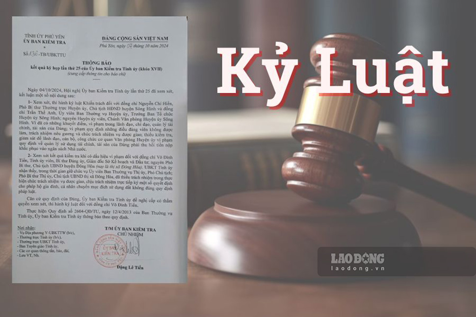 Phú Yên kỷ luật khiển trách đối với một số cán bộ vi phạm. Đồ họa: Hoài Luân