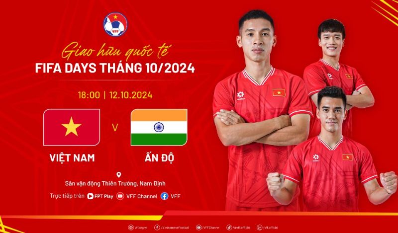 Vé xem trận tuyển Việt Nam - Ấn Độ mở bán trực tiếp từ ngày 8.10. Ảnh: VFF
